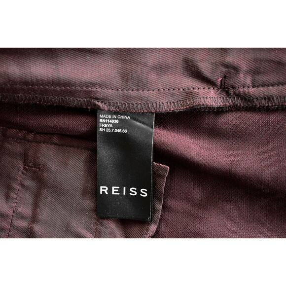 A8 NWT REISS Berry Wool Blend Slash Pocket Frea-Slim Leg Trouser Pants Sz 4 $240 - Picture 7 of 7